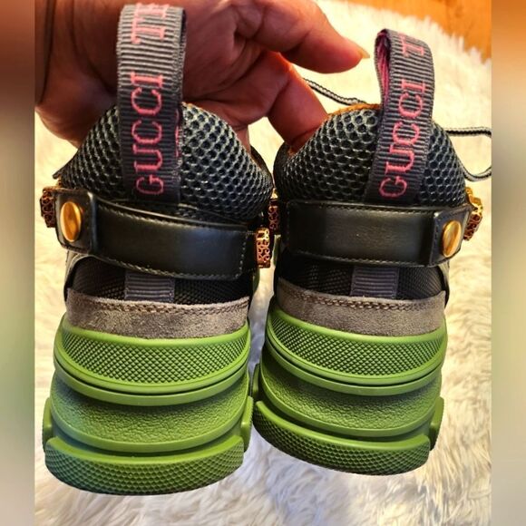 Gucci Flashtrek Hiking Sneakers Graphite Dark Gray Size 37 - Picture 10 of 16